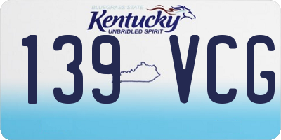 KY license plate 139VCG