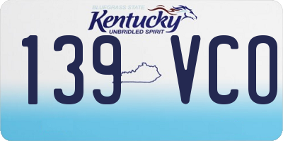 KY license plate 139VCO