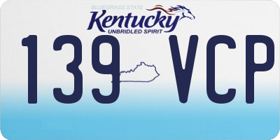 KY license plate 139VCP