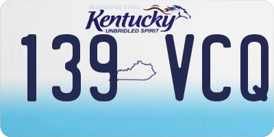 KY license plate 139VCQ