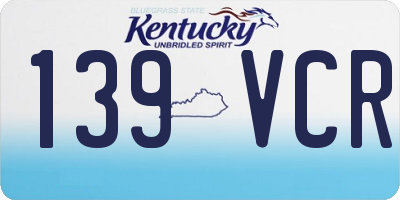 KY license plate 139VCR
