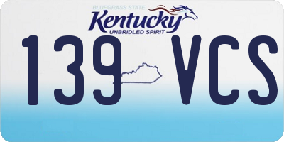 KY license plate 139VCS