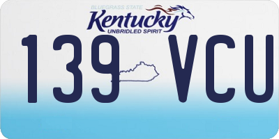 KY license plate 139VCU