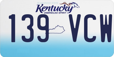 KY license plate 139VCW