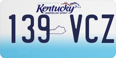 KY license plate 139VCZ