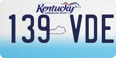 KY license plate 139VDE