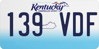 KY license plate 139VDF