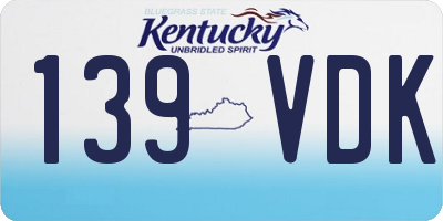 KY license plate 139VDK