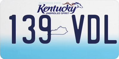 KY license plate 139VDL