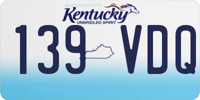 KY license plate 139VDQ