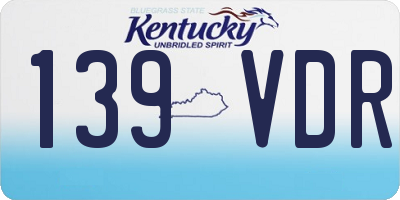 KY license plate 139VDR