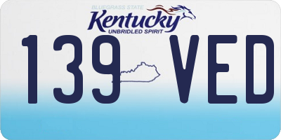 KY license plate 139VED