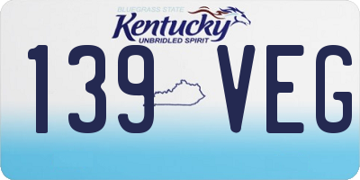 KY license plate 139VEG