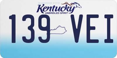 KY license plate 139VEI