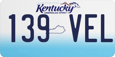 KY license plate 139VEL