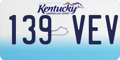 KY license plate 139VEV