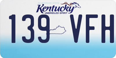 KY license plate 139VFH