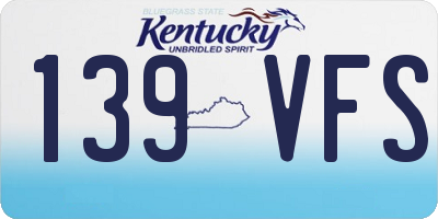 KY license plate 139VFS