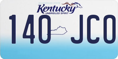 KY license plate 140JCO