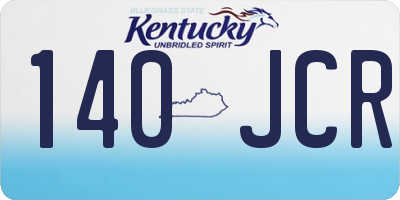 KY license plate 140JCR