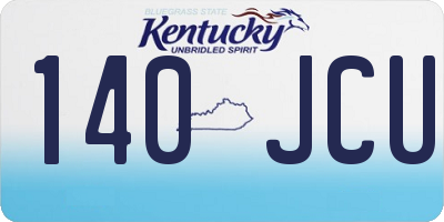 KY license plate 140JCU