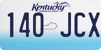 KY license plate 140JCX