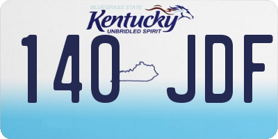 KY license plate 140JDF
