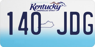 KY license plate 140JDG