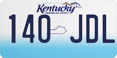 KY license plate 140JDL