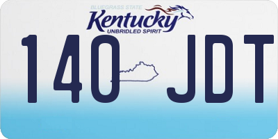 KY license plate 140JDT
