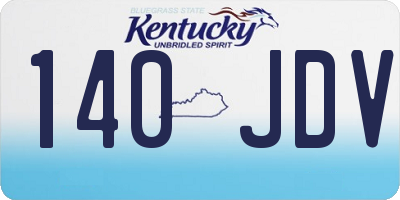 KY license plate 140JDV
