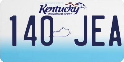 KY license plate 140JEA