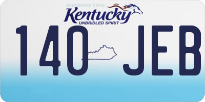 KY license plate 140JEB