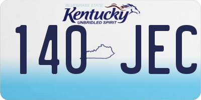 KY license plate 140JEC