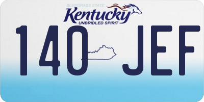 KY license plate 140JEF