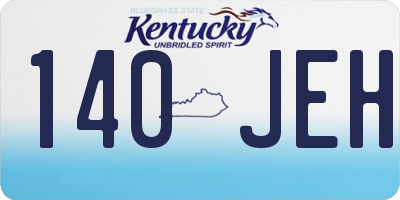 KY license plate 140JEH