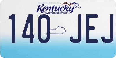 KY license plate 140JEJ