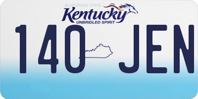 KY license plate 140JEN