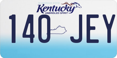KY license plate 140JEY