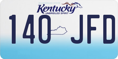 KY license plate 140JFD
