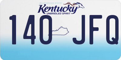 KY license plate 140JFQ