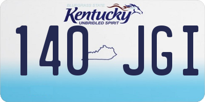 KY license plate 140JGI