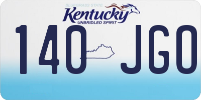 KY license plate 140JGO