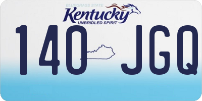 KY license plate 140JGQ