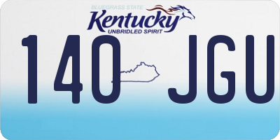 KY license plate 140JGU