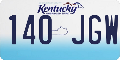KY license plate 140JGW