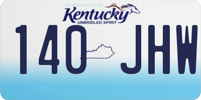 KY license plate 140JHW
