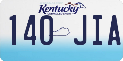 KY license plate 140JIA