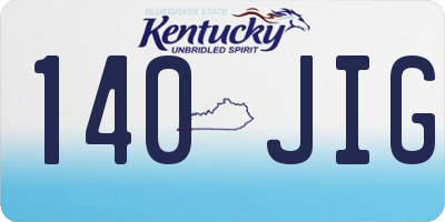KY license plate 140JIG