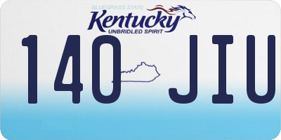KY license plate 140JIU